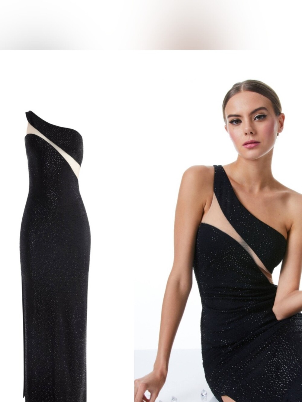 Alice + Olivia Mercedes Embellished One Shoulder long Dress Size 6 $595 - Picture 4 of 13